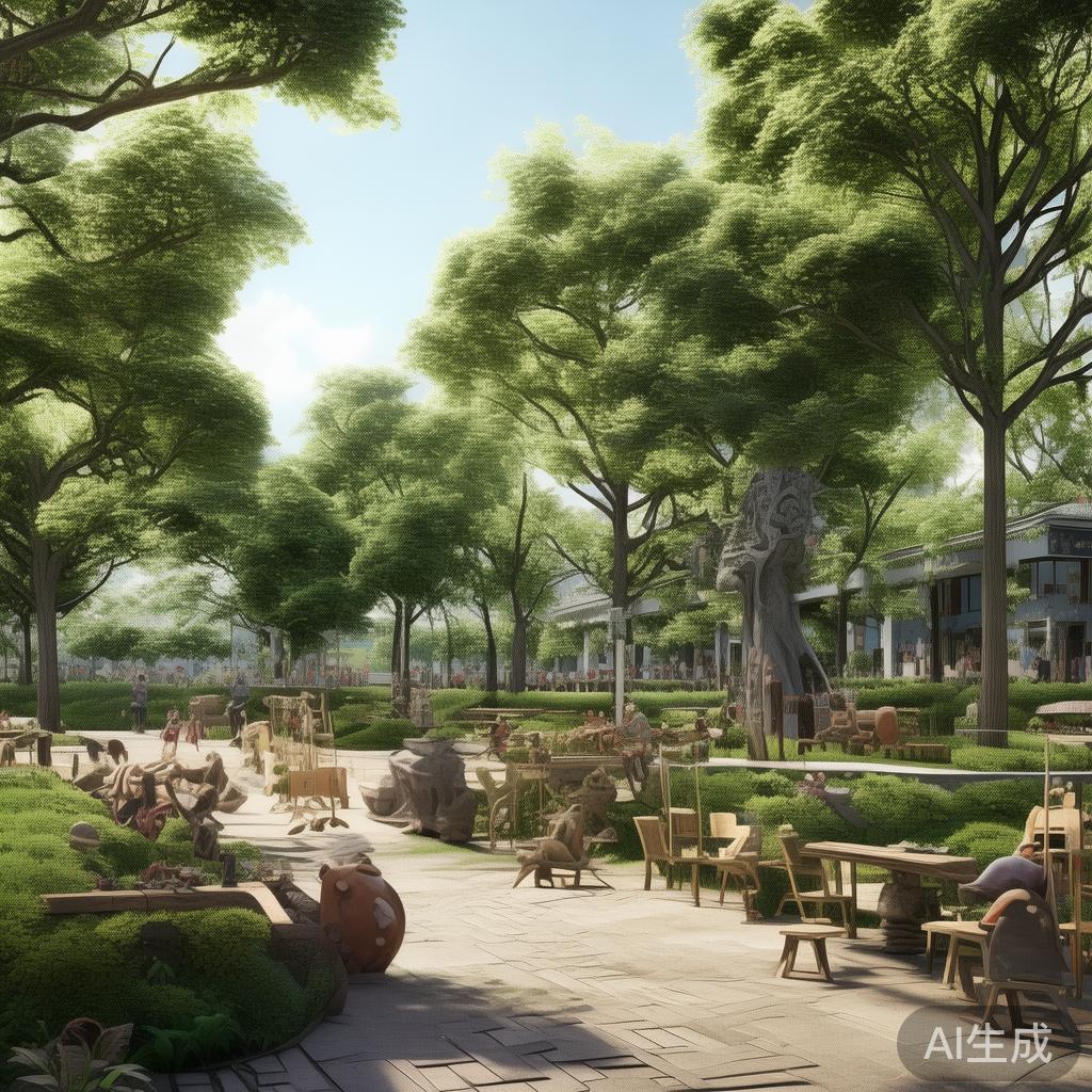 在体育中心附近，有一个风景优美的文化公园，环境宁静